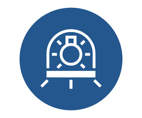 Use lamp in luminaire with shield vector design mandatory safety sign illustration on transparent background. 
