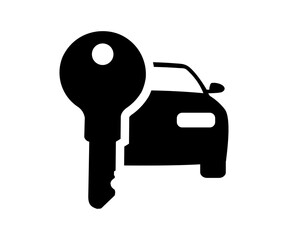 Car with key, vehicle ownership, transportation symbol. Key car rent vector design and illustration. 
