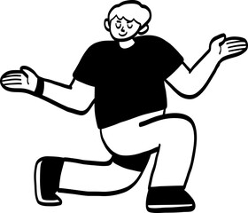 cartoon illustration of a man dancing.
