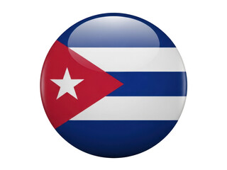 Obraz premium Cuban flag globe icon isolated on transparent background