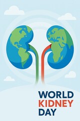 Naklejka premium world kidney day illustration banner