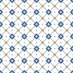 Mediterranean pattern blue and yellow theme