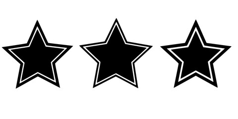 Obraz premium Star icon. Five-pointed star: black silhouette and outline lines, isolated on a white background. 