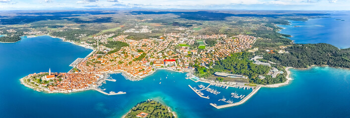 Aerial view of the old city of Rovinj, Croatia