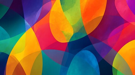 Fototapeta premium Vibrant Overlapping Shapes Abstract Digital Vector Background