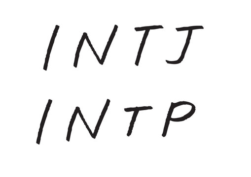 INTJおよびINTPと書かれた知的な印象の手書き文字素材