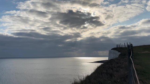 -4K resolution 3840x2160 video
-vertical video
-Brighton Sea side landscape view with cloudy sky