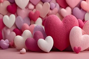 Fototapeta premium Valentine's Day Heart Arrangement for Romantic Decor and Greeting Card Design