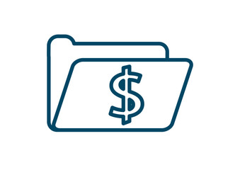 Obraz premium Document File Archive Folder with Currency Dollar Sign Symbol