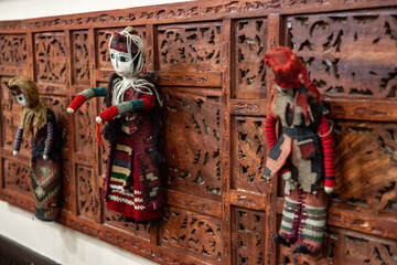 Handmade wooden dolls in ethnic clothing from Armenia and the South Caucasus.