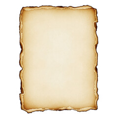 Vintage paper parchment isolated on transparent background