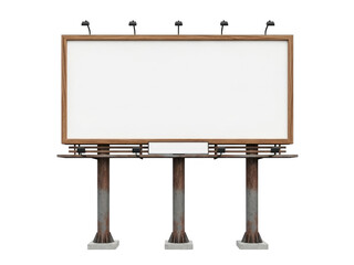Fototapeta premium Blank billboard advertising space isolated on transparent background