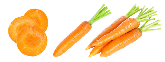 Fresh carrot isolated on transparent background. PNG format