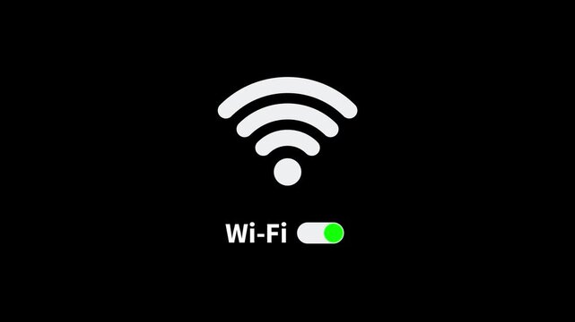 Wireless signal icon, Wifi icon animated, Radio wave signal on black backgrouned