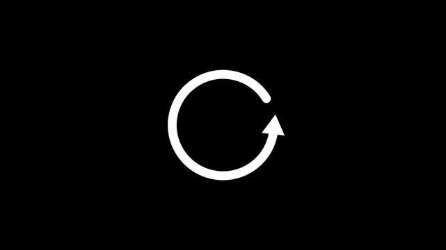 circle with arrows animation on black background. 4k Video