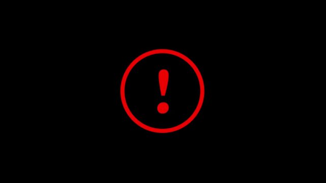 warning sign and danger icon animation.warning sign exclamation mark and danger warning sign on black background. warning attention icon and alert design animation 4k animation