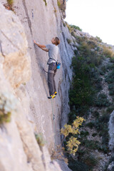 Climbing session in Blagaj Bosnia and Herzegovina during sunny day