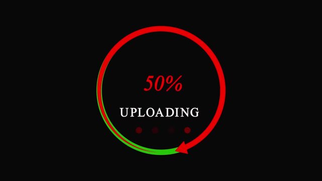 4k,Red Upload Progress Circle with Loading Animation,red 2026