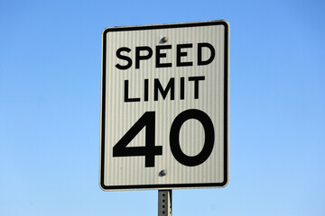 Speed Limit 40 road sign