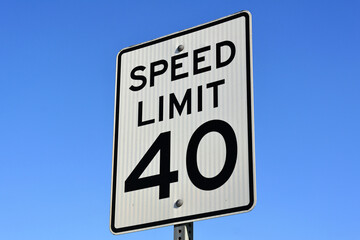 Speed Limit 40 road sign