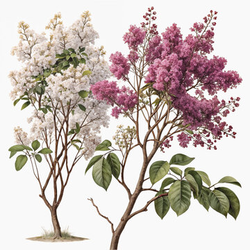 Set of rosewood and tobochin flowering frontal isolated png on a transparent background perfectly cutout high resolutio