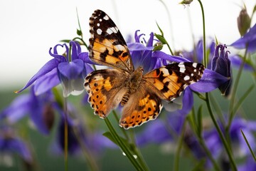 Obraz premium The European colourful butterfly on green meadow