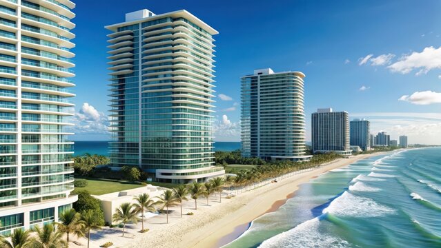 Breathtaking Miami Beach panorama showcases sleek luxury condos and vibrant surf culture