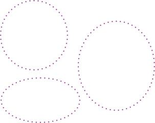 ピンク色の点線の丸と楕円のセット。広いテキストスペース。