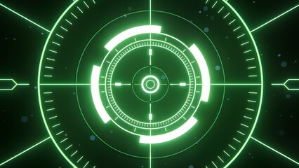 Green glowing digital targeting interface
