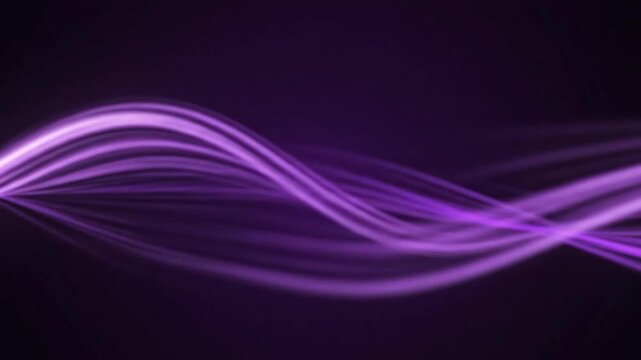 Abstract purple flowing light streaks across a dark background, creating a dynamic design
