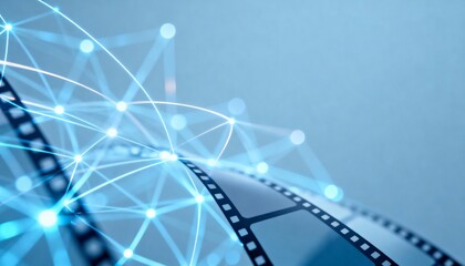 abstract technology background, glowing data lines and digital network concept