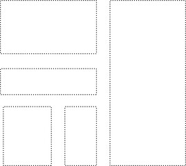 点線だけで作ったフレームセット。シンプルで使いやすい。広いテキストスペース