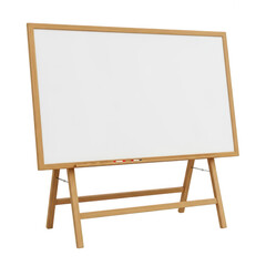 Elegant wooden easel with blank canvas isolated on transparent background