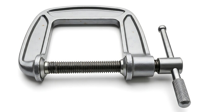 Heavy Duty Metal C-Clamp Tool Isolated on White Background
