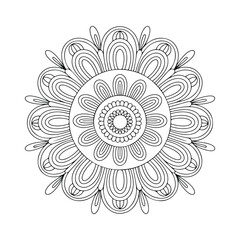 Mandala Line Art Pattern Coloring Page for Kids and Adults