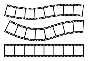Film strip icon, Video tape photo film strip frame vector. Retro 35mm Camera Negative Frame for Movie, Photo and Video Editing.
