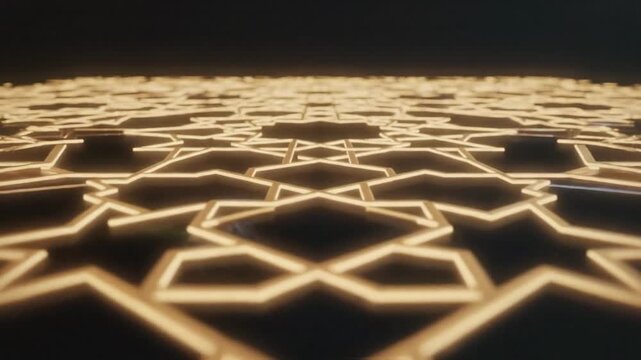 Islamic Ornament Glowing Pattern Animation Islamic Geometric Ornament For Islami Event Advertisement