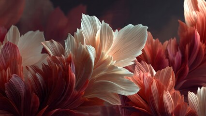 Vibrant Floral Symphony: A captivating display of layered petals unfurls in a dance of color, with blooms radiating a sense of freshness.