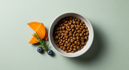 Healthy dog food with natural ingredients like pumpkin and blueberries