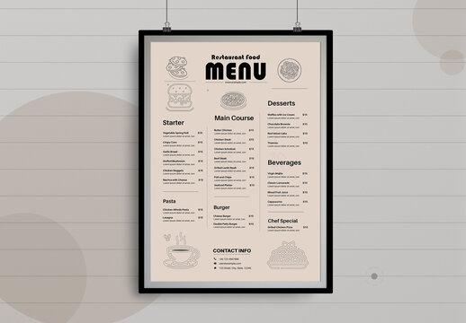 Restaurant Food Menu Template Layout