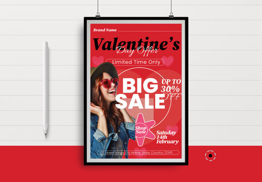 Valentine Day Big Sale Promotion Design Template