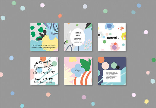 Floral Abstract Posters Layout