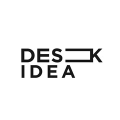 Obraz premium Desk Idea Logo Design with Stylized Lightbulb Icon and Creative Typography