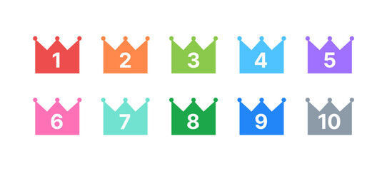 Place Medals with Rainbow Ribbons. Vector Illustration for Sports Awards, Quizzes, and Education Apps