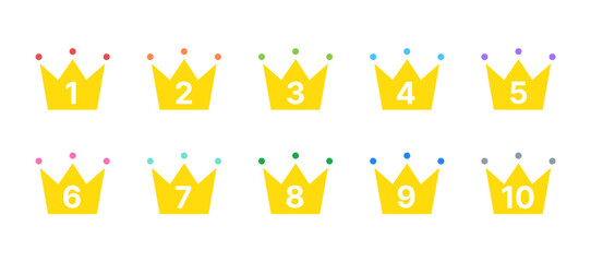 Place Medals with Rainbow Ribbons. Vector Illustration for Sports Awards, Quizzes, and Education Apps