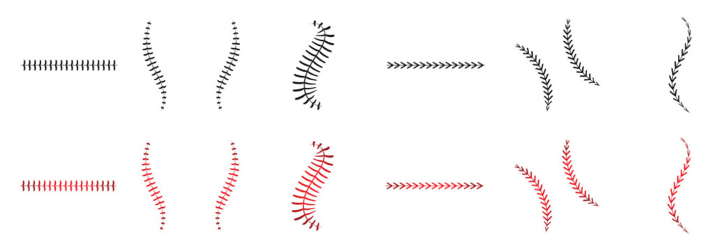 Baseball Stitches icon vector set. Baseball illustration sign collection. Sport symbol or logo. Vector illustration.