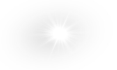 Fototapeta na wymiar Sunlight ray with white lens flare and bright sunbeam