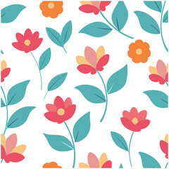 Fototapeta premium Seamless Floral Pattern on Uniform Decorative Background
