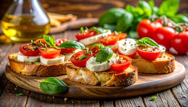 Bruschetta mit Tomaten und Morzarella