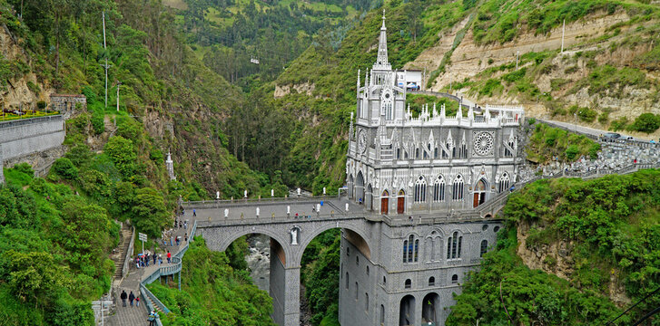 Las Lajas Sanctuary in Ipiales. Narino Department, Colombia - February 7, 2017.